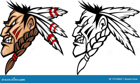 Indian Brave Clip Art Silhouette