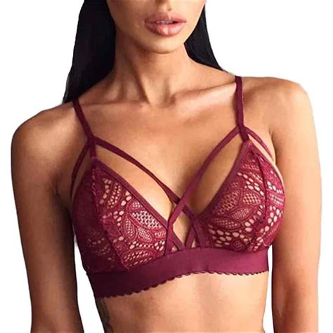 5505 Women Sexy Lingerie Floral Sheer Lace Bra Top Seamless Bralette Cup Wireless Bra Hollow