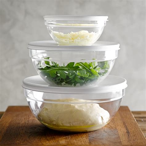 Glass Mixing Bowls with Lid, Set of 3 | Williams Sonoma