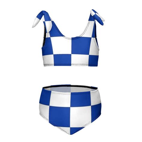 Blue And White Kentucky Checkerboard Girl S Piece Bikini Set Beach Sport Swimsuit Swimwear