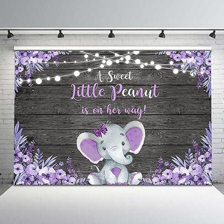 Amazon Avezano Purple Elephant Baby Shower Backdrop Rustic