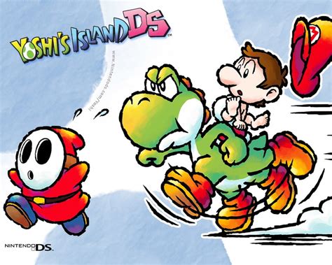 Yoshis Island Ds P Mario Baby Mario Shy Guy Yoshi Hd Wallpaper