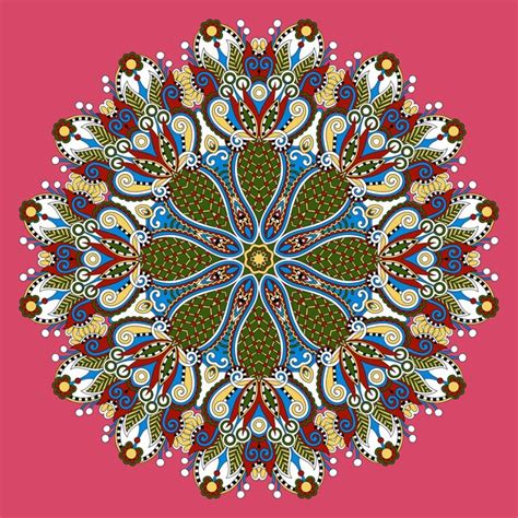 C Rculo De Mandala Decorativo Espiritual Indiano S Mbolo De Flor De