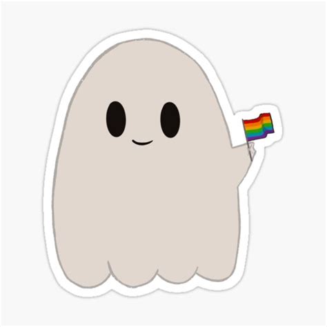 Cute Gay Pride Flag Ghost Sticker For Sale By ScullysStuff Redbubble
