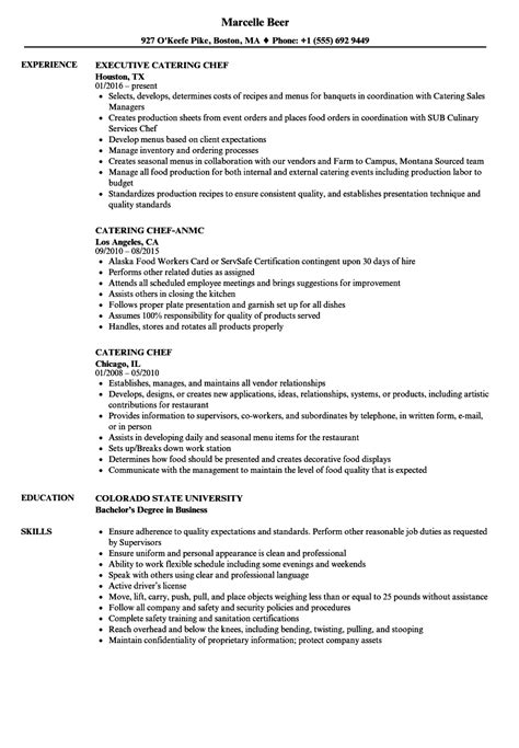 Resume Examples Catering Example