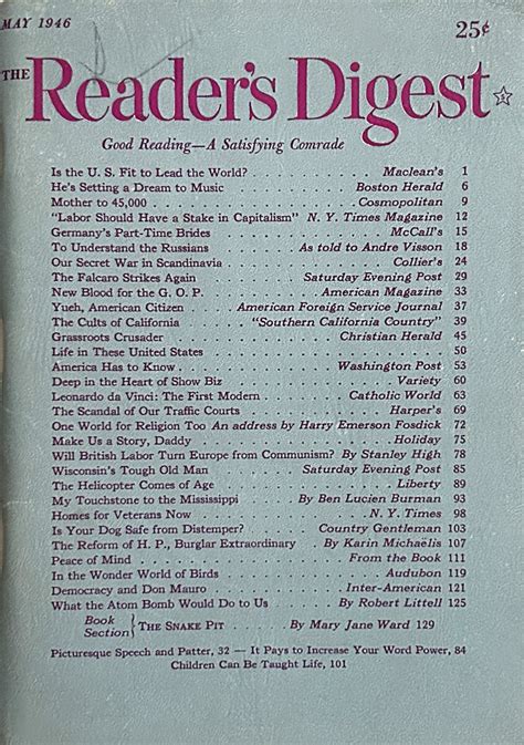 Readers Digest May 1946 At Wolfgangs