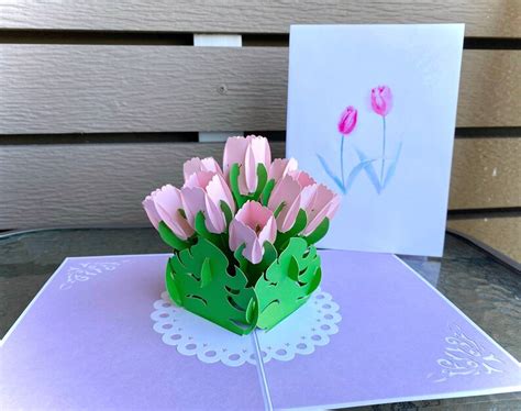 Tulip Pop Up Card Tulip 3D Card Tulip Birthday Card | Etsy