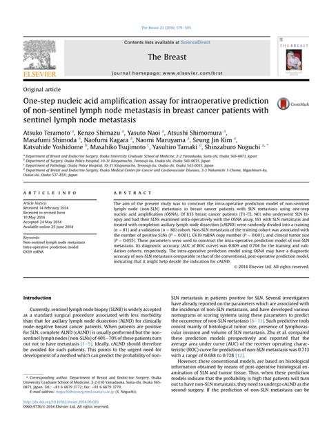 Pdf One Step Nucleic Acid Amplification Assay For Intraoperative