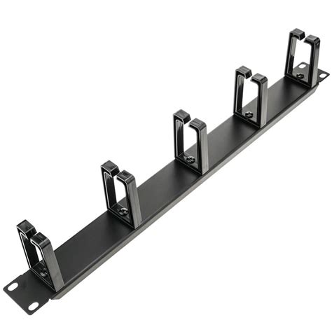 Rackmount Cable Management Panel Rack 19 1u Guide Bar With 5 Rings For