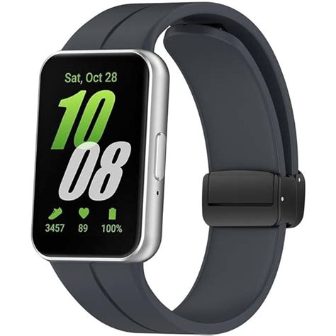 Samsung Galaxy Fit D Buckle Silikonarmband Dunkelgrau