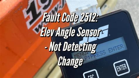 Fault Code Elev Angle Sensor Not Detecting Change Jlg