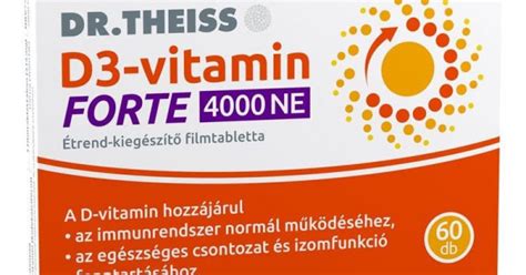 DR THEISS D3 VITAMIN FORTE 4000 NE ÉTREND KIEGÉSZÍTŐ FILMTABLETTA