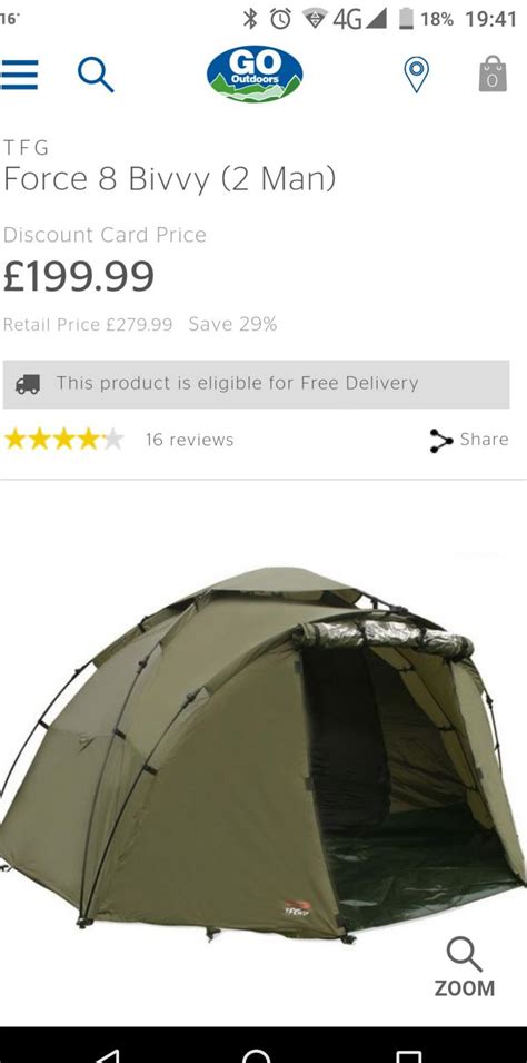 TFG TF GEAR Force 8 2 Man Bivvy Fishing Carp In DA8 Bexley For 110 00