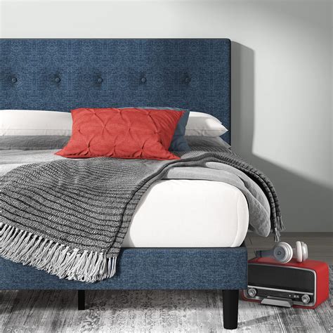 Idmarket Lit Double Scandinave Oslo X Cm Tissu Gris