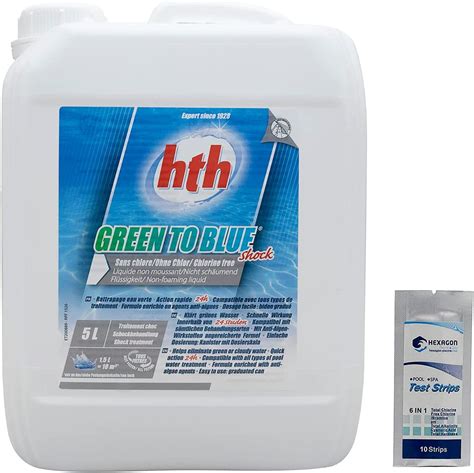 HTH Green To Blue Shock 12 Liquide 5L Anti Algues Choc