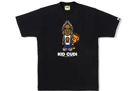 BAPE x Kid Cudi Shark Hoodie Tee Black/Grey Men's - US