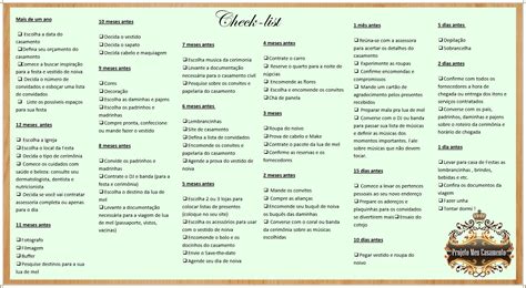 Organizar Casamento Check List Casamento Enxoval Casamento