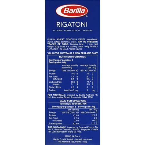 Barilla Rigatoni Pasta No 89 500g Woolworths