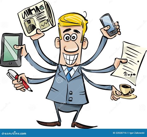 Busy Businessman Working Vector Illustration | CartoonDealer.com #92694554