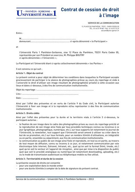 PDF Contrat de cession de droit à limage Accueil Service