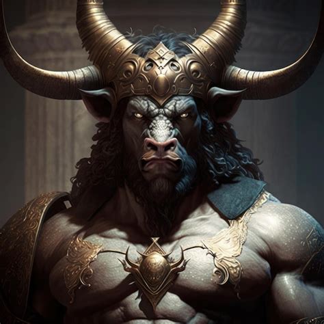 Premium Photo | Concept art illustration of minotaur from greek mythology