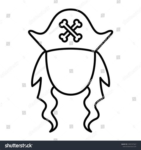 Vector Lady Pirate Outline Icon Design Stock Vector Royalty Free