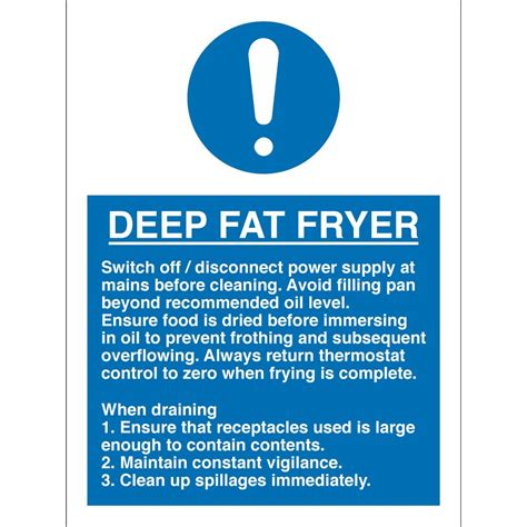 Deep Fat Fryer Signs From Key Signs Uk