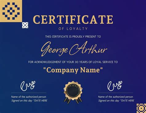 certificate   loyal employee template  template