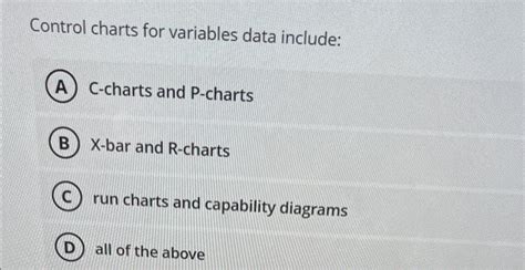 Solved Control Charts For Variables Data Include C Charts Chegg