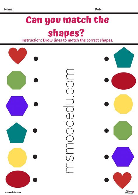 Shapes Matching Activity Shapes Worksheets Shape Matching Matching Activity