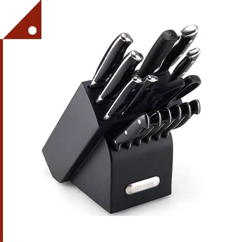 Farberware Fbw5148965 ชุดมีดทำครัว Forged Triple Riveted Knife Block Set 15 Piece Black