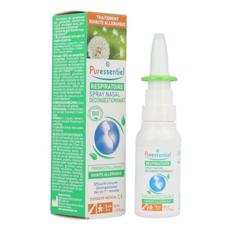 Puressentiel Respiratoire Spray Nasal Décongestionnant Bio 30 ml