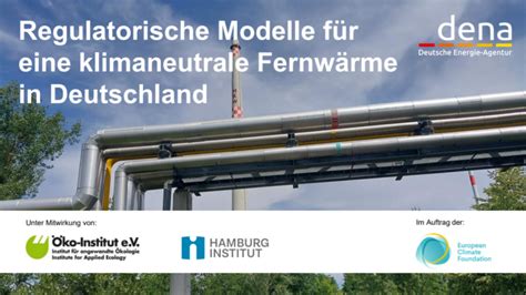 Klimaneutrale Fernwärme Studie zu regulatorischen Modellen Hamburg