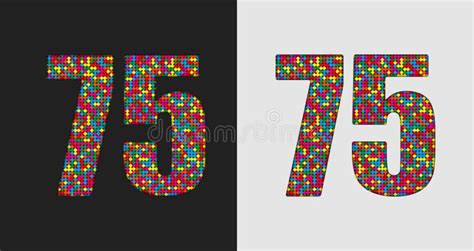 bubble number  glitter figure  colored dots stock vector