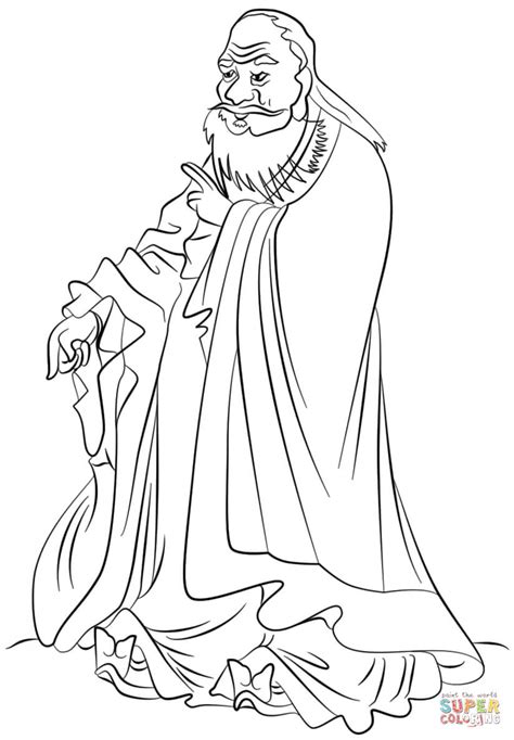 Laozi coloring page | Free Printable Coloring Pages