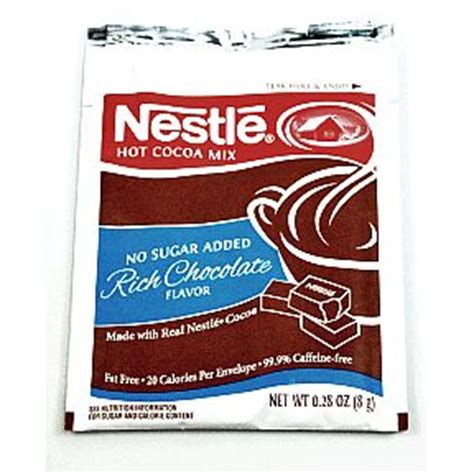 Nestle No Sugar Added Rich Chocolate Flavor Hot Cocoa Mix Packet Travel Size Miniature