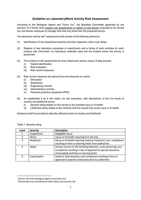 SOLUTION Guideline On Laboratory Activity Risk Assessment Finaljul11