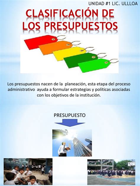 Clasificación De Los Presupuestos