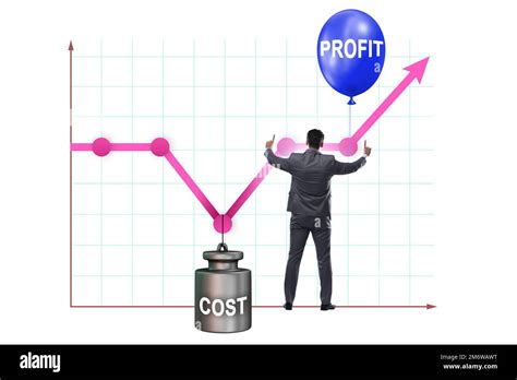 Chart With Profit And Cost And Businessman Stock Photo Alamy