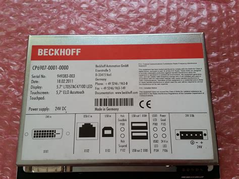 Beckhoff CP6907-0001-0000 Control Panel Touchscreen - Andre Ertel ...