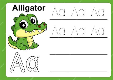 Premium Vector Animal Alphabet Letter A For Alligator Colorful Abc