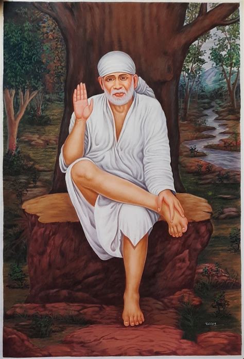 Sai Baba Of Shirdi Spiritual Painting Sai Baba Painting Indian God