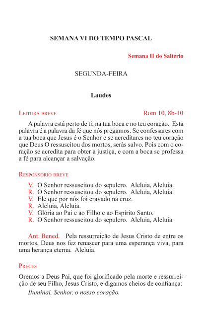 PDF SEMANA VI DO TEMPO PASCAL Liturgia Ptliturgia Pt Lh Pdf