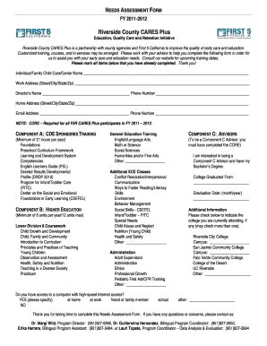 Fillable Online Extension Ucr Needs Assessment Form RCC Plus UCR