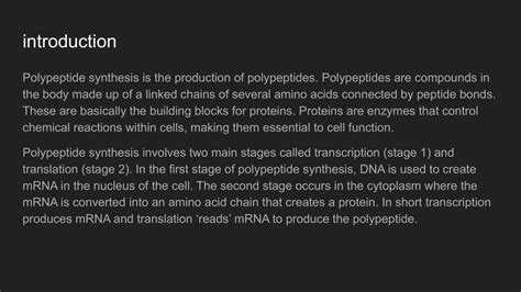 Polypeptide Synthesis Biology Year 12 Hsc Thinkswap