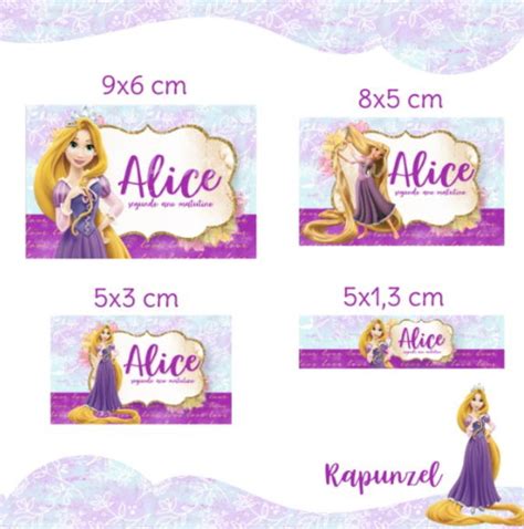 Etiquetas Escolares Rapunzel No Elo7 Personalizow 115241E