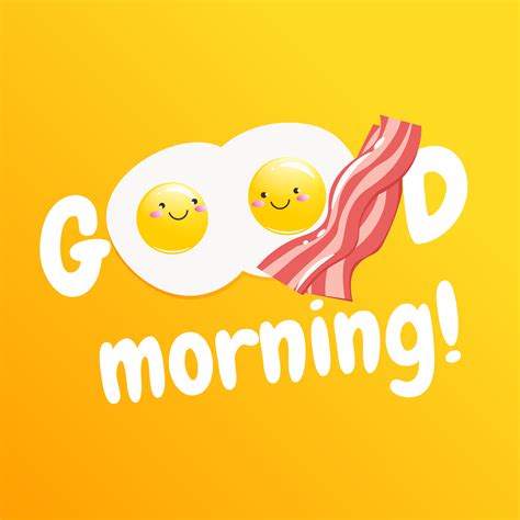 Good Morning Classic Tasty Breakfast Of Eggs And Bacon 352490 Vector Art At Vecteezy