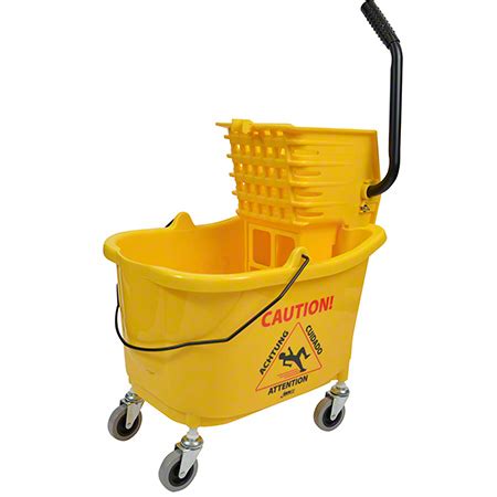 Janico Mop Bucket W Side Press Wringer Combo Qt Yellow Larsen