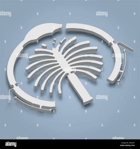 3d isometrische Karte von Palm Jebel Ali ist eine künstliche Insel in