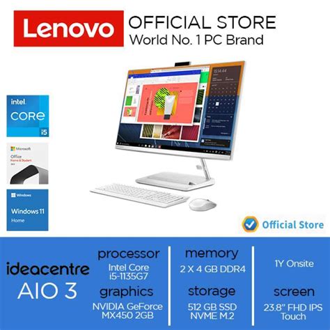 Jual Lenovo Ideacentre Aio 3 24itl6 Core I5 1135g7 8gb 512ssd Mx450